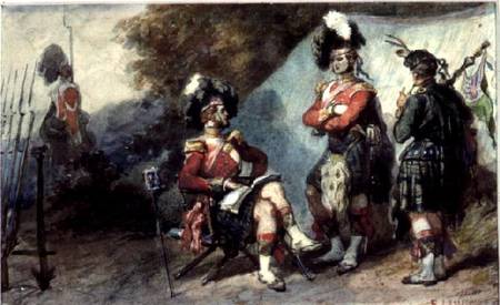 Officers of the 79th Highlanders at Chobham Camp in 1853 à Eugène Louis Lami