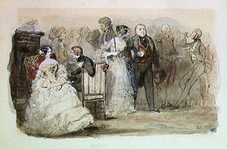 A Reception during the Reign of Louis-Philippe (1830-48) 1832 (pen & ink and w/c on paper) à Eugène Louis Lami