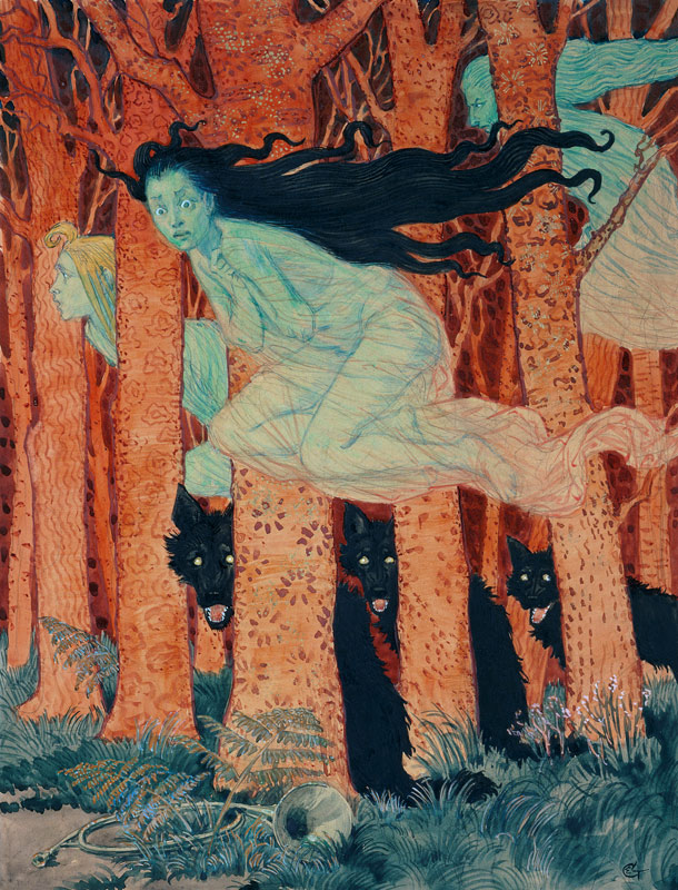 Trois femmes et trois Woelfe à Eugène Samuel Grasset