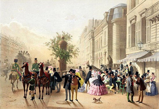 Boulevard des Italiens, from ''Physionomies de Paris'' à Eugene Charles Francois Guerard