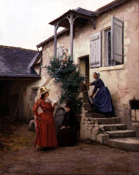 Two Women in a Courtyard à Euphemie Muraton