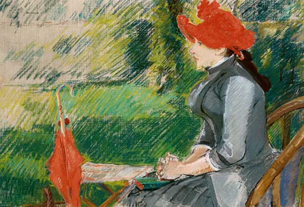 Die Lektüre im Park (Frau mit rotem Hut) à Eva Gonzales