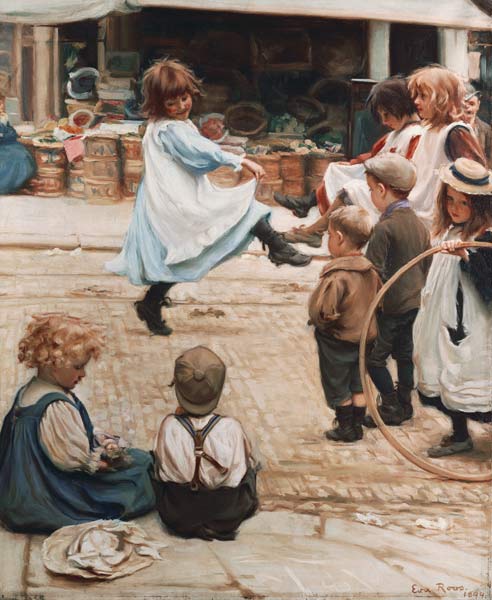Auf der Straße spielende Kinder à Eva Roos