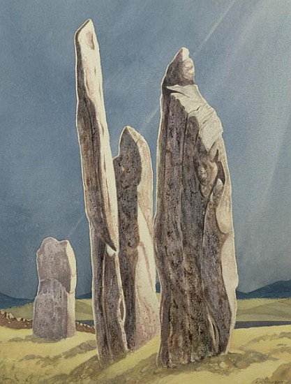 Tall Stones of Callanish, Isle of Lewis, 1986-7 (w/c)  à Evangeline  Dickson