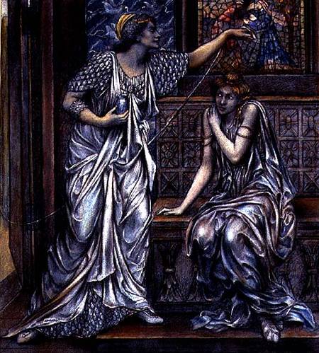 Finished study for Queen Eleanor and Fair Rosamund à Evelyn de Morgan