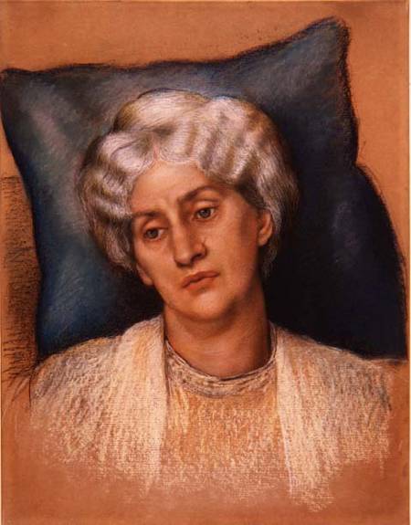 Study for 'The Hour Glass': portrait of Mrs. William Morris. c.1904-05 (pastel on paper) (study of 2 à Evelyn de Morgan