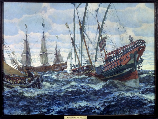 Schiffe aus der Zeiten Peters I. à Evgeni Evgenievitch Lanceray