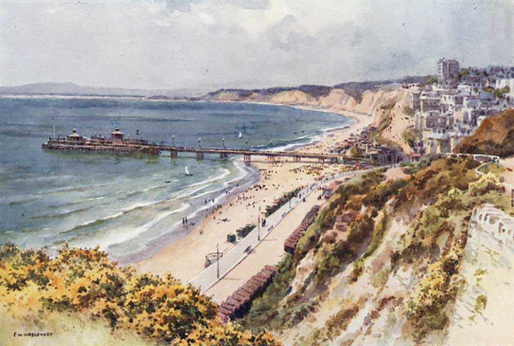 Bournemouth Pier and Sands from Eastcliff à E.W. Haslehust