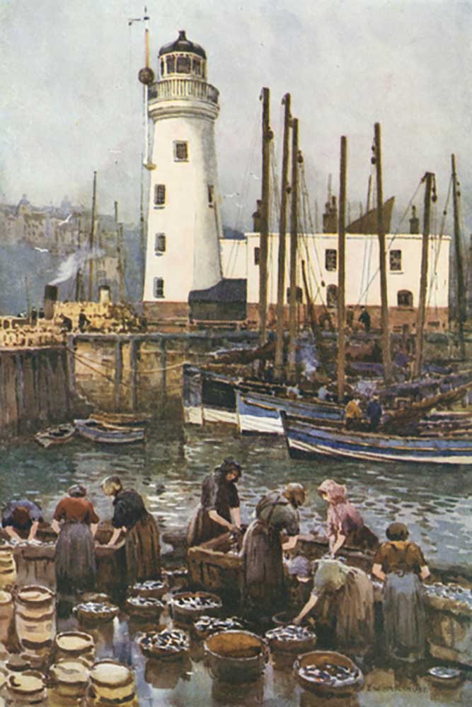 The Harbour during the Herring Season à E.W. Haslehust