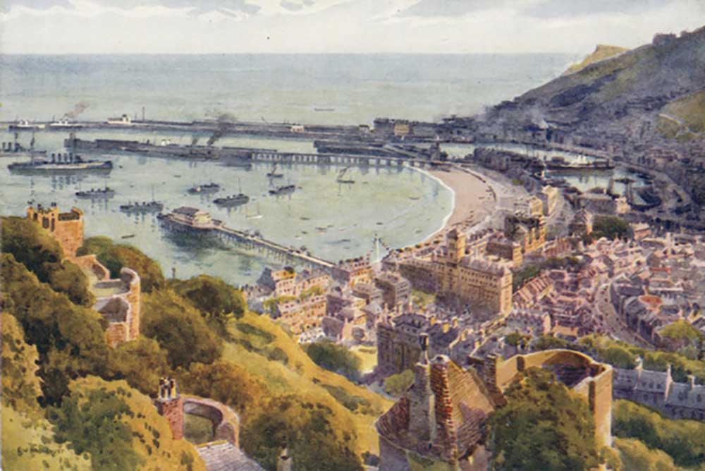 Dover Harbour from the Castle à E.W. Haslehust