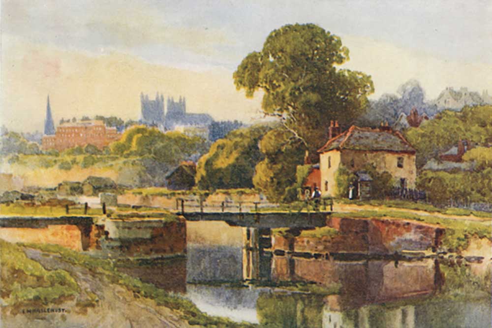 Exeter from the Canal à E.W. Haslehust