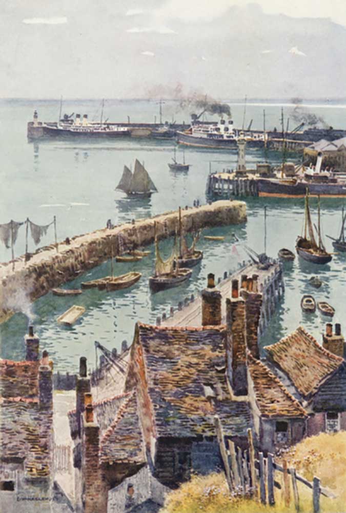 Folkestone Harbour from Eastcliffe à E.W. Haslehust