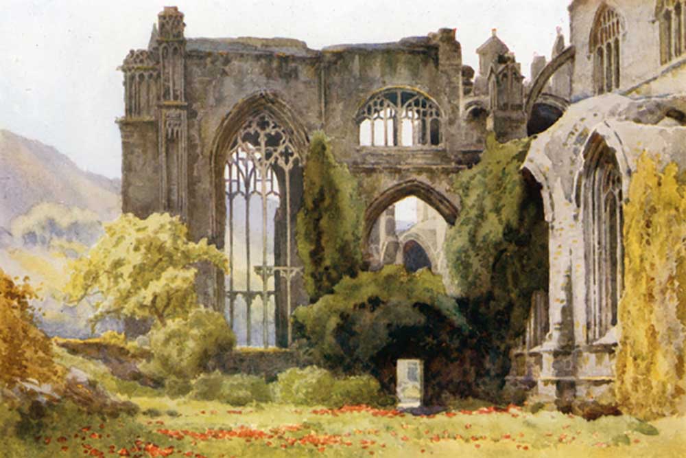Melrose Abbey: Choir and North Transept à E.W. Haslehust
