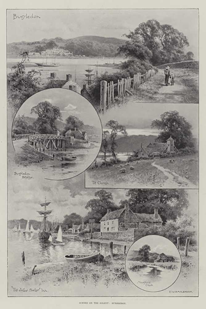 Scenes on the Solent, Bursledon à E.W. Haslehust