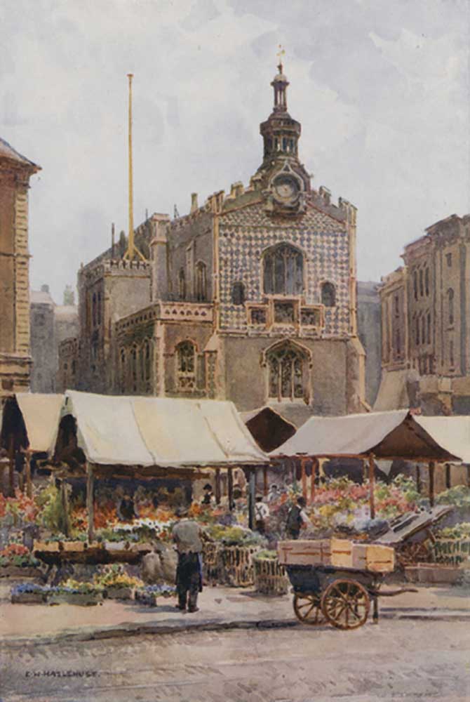 The Market-Place and Guildhall, Norwich à E.W. Haslehust