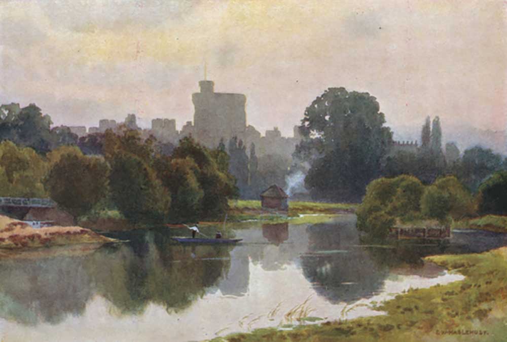 Windsor Castle from Fellows Eyot, Eton à E.W. Haslehust