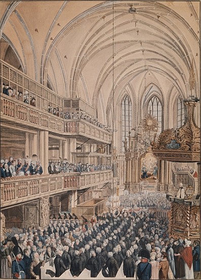 The inauguration of the city councillors in the Church of St. Nicholas à F.A. Calau