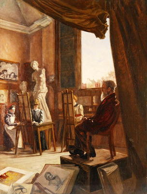 The Art Class (oil on canvas) à F.A. Howard