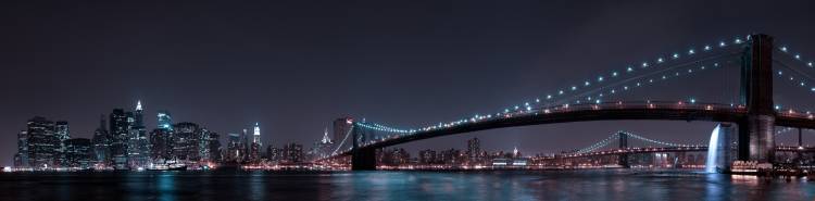 Manhattan Skyline and Brooklyn Bridge à Fabien Bravin