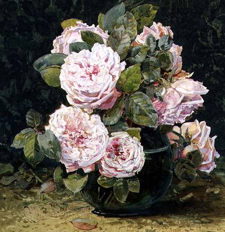 Roses in a Green Bowl à Fanny W. Currey