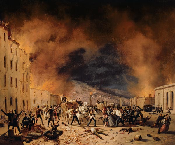 The Battle of 31st March in defence of Porta Torrelunga in Brescia à Faustino Joli