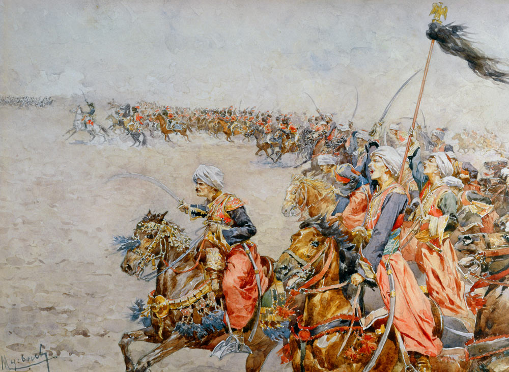 Charge of the Mamelukes at the Battle of Austerlitz, 2nd December 1805 (w/c on paper)  à Felicien baron de Myrbach-Rheinfeld