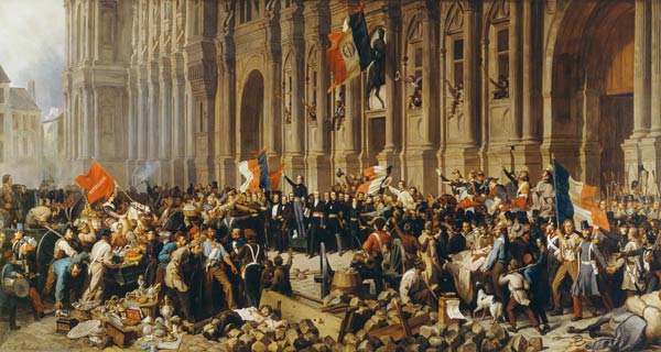 Lamartine rejects the red flag in 1848 à Felix Philippoteaux