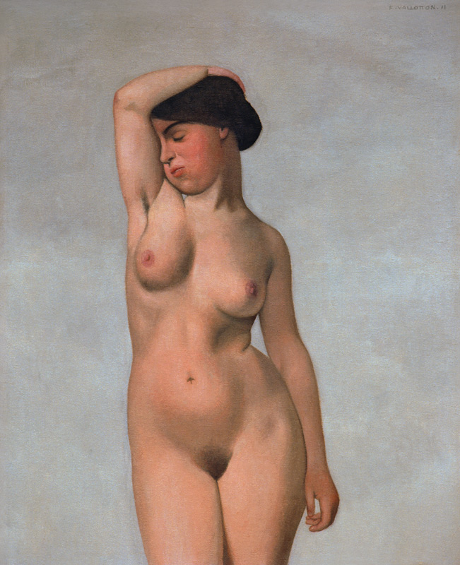 F.Vallotton/ Female nude with raised arm à Felix Vallotton
