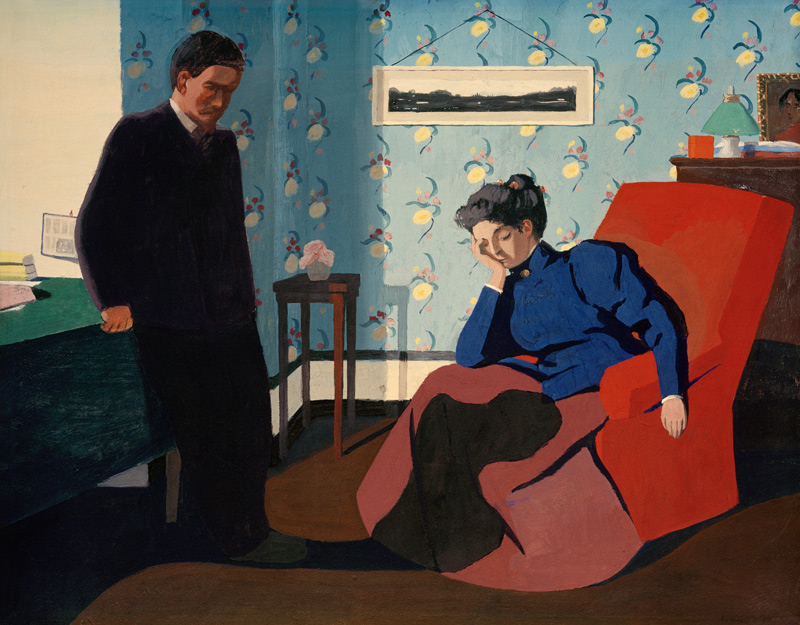 enterior with Red Armchair and Figures à Felix Vallotton