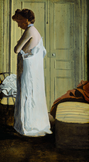 Nude in an Interior, Woman Removing her Shirt à Felix Vallotton