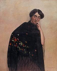 Femme avec l'écharpe espagnole