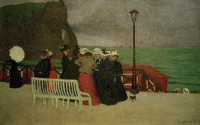 F.Vallotton, Beach promenade at Etretat