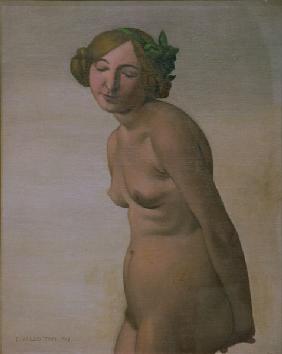 F.Vallotton, Weibl.Akt mit grün.Haarschl