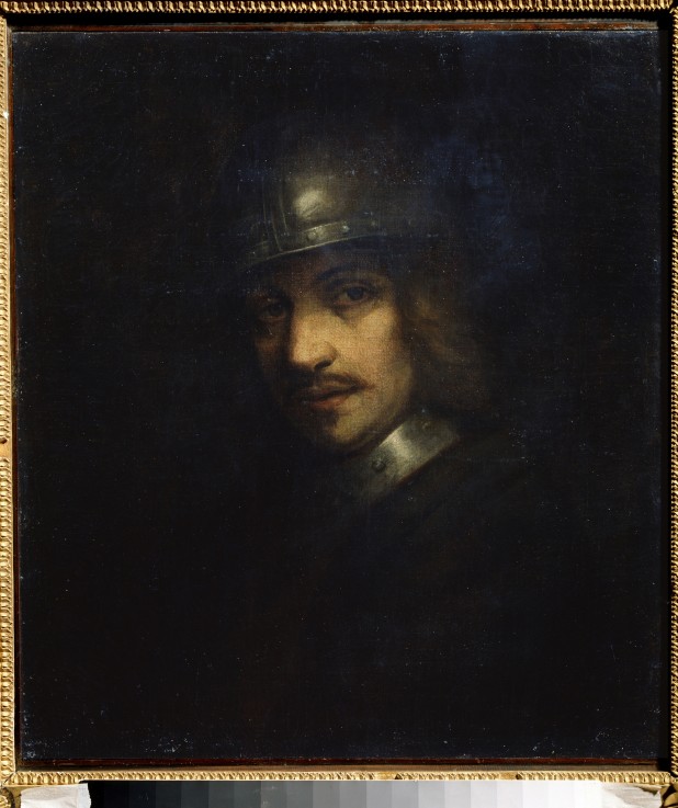 Portrait of a man with helmet à Ferdinand Bol