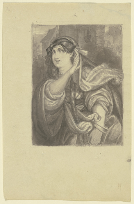 Weibliche Halbfigur (Entwurf für Almanachbilder) à Ferdinand Fellner