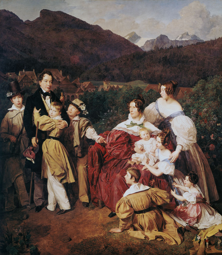 Dr Joseph Eltz et sa famille à Bad Ischeilige à Ferdinand Georg Waldmüller