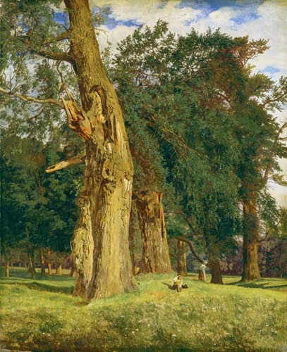 Old elms in Prater à Ferdinand Georg Waldmüller