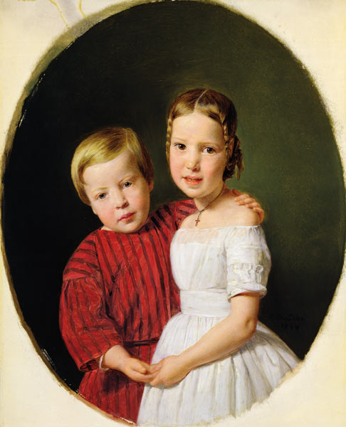 Portrait of Two Children à Ferdinand Georg Waldmüller