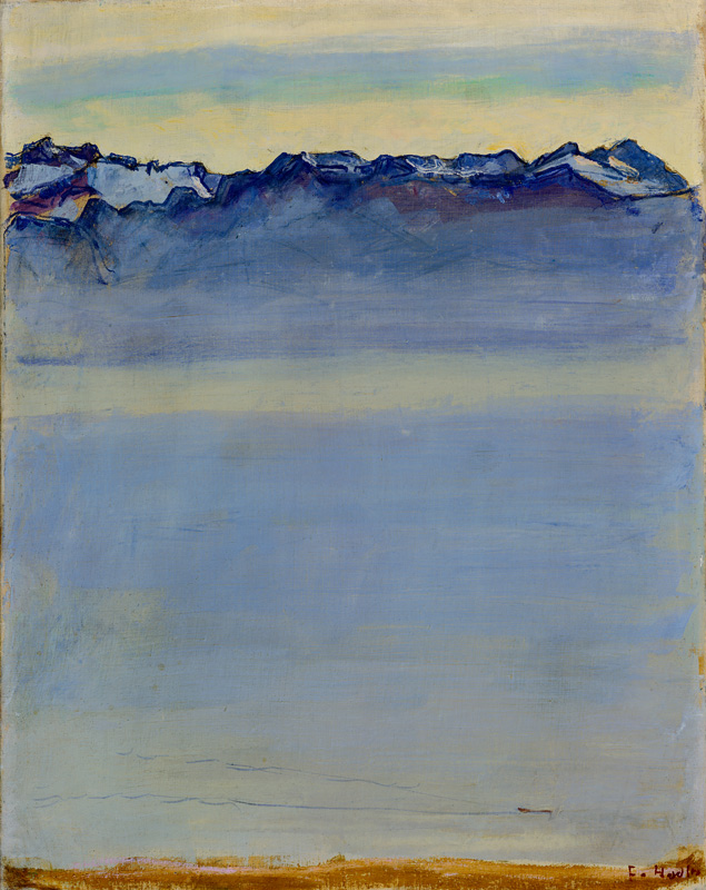 Lake Geneva with the Savoy Alps à Ferdinand Hodler