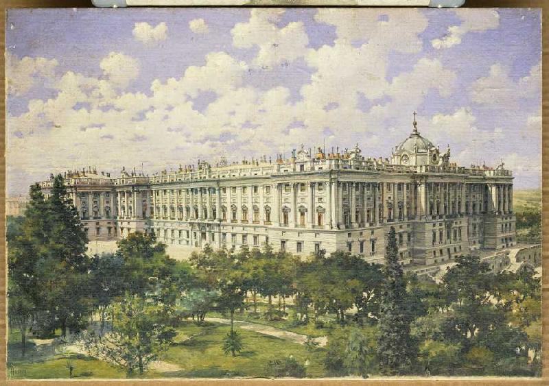 Der königliche Palast in Madrid. à Ferdinand Hodler