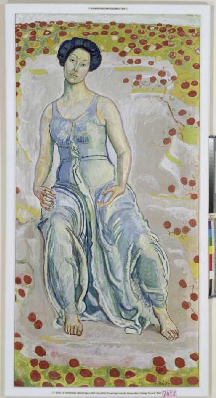 silouhette de femme de la composition de la Sainte Heure à Ferdinand Hodler