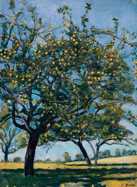 Hofstatt mit Apfelbäumen à Ferdinand Hodler