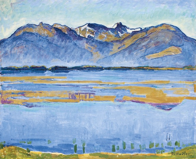 Montana landscape with Becs de Bosson and Vallon de Réchy à Ferdinand Hodler