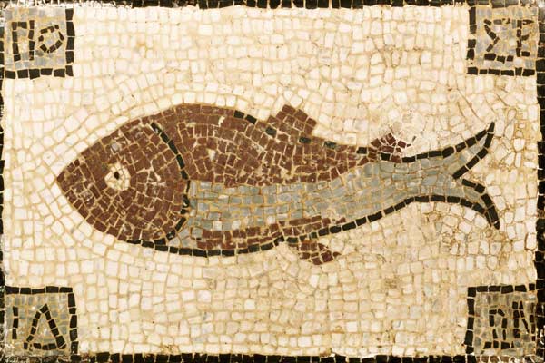Römisches Mosaik mit Fischmotiv. à Ferdinand Hodler