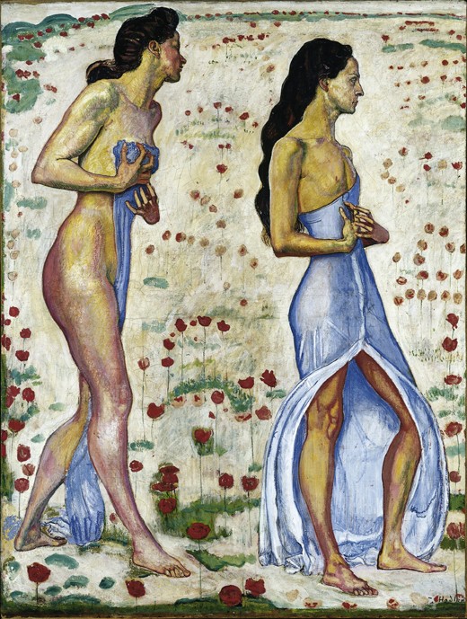 Two Women in Flowers (Emotion 1a) à Ferdinand Hodler