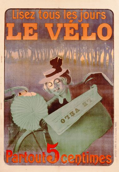 Advertisement for Le Velo, printed by Affiches Camis, Paris à Ferdinand Misti-Mifliez