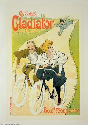 Reproduction of a poster advertising 'Gladiator Cycles', Boulevard Montmartre, Paris