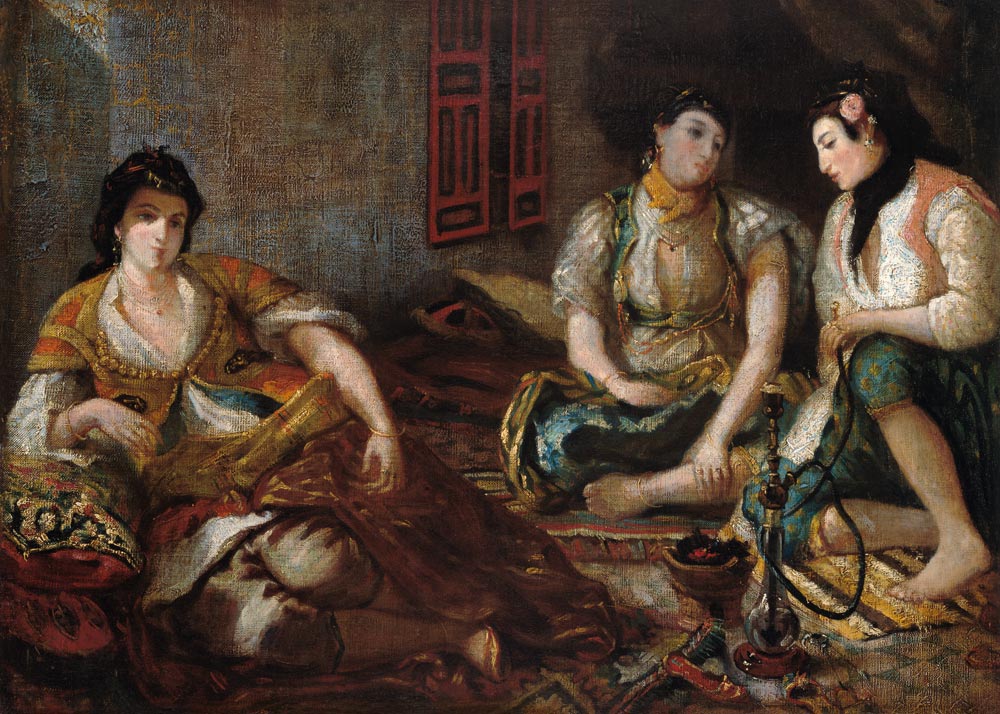 Trois femmes arabes. Etude de peinture à l'huile à Eugène Delacroix