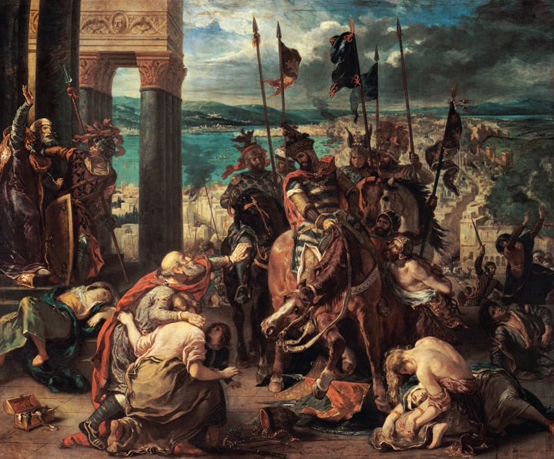 l'arrivée des croisés à Constantinople le 12 avril 1204 à Eugène Delacroix