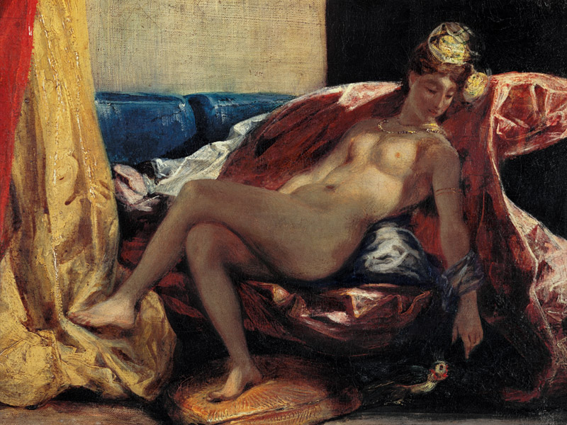 E.Delacroix, Frau mit Papgei à Eugène Delacroix